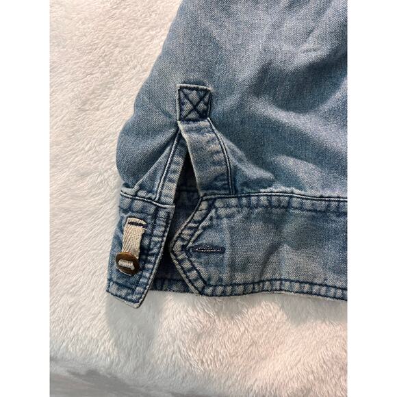 C.E. Schmidt Womens Denim Work Shirt 3X Button Front Roll Tab Sleeves Utility - Picture 9 of 13